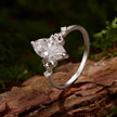 925 Sterling Silver White Gold Plated Moissanite Size 6 Ring for Women