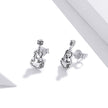 925 Sterling Silver & Oxidized Silver Earrings for Women - 1.3*0.6cm