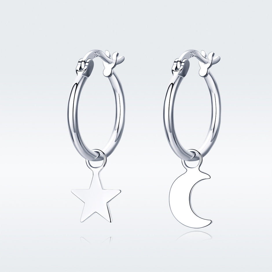 925 Sterling Silver Earrings 2.6x0.7cm for Women