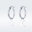 925 Sterling Silver Earrings 2.6x0.7cm for Women