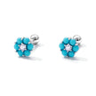 925 Sterling Silver Turquoise Pavé Setting CZ Earrings for Women