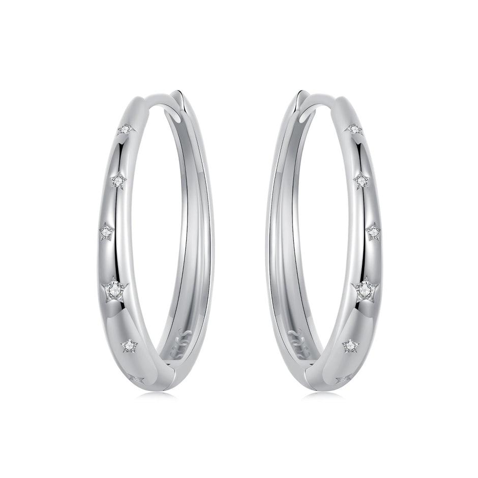 925 Sterling Silver Earrings with Pavé Setting CZ for Women