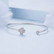 925 Sterling Silver Bracelet with Pavé Setting CZ, Inner Diameter 550mm, 2.0mm Wide, Unisex