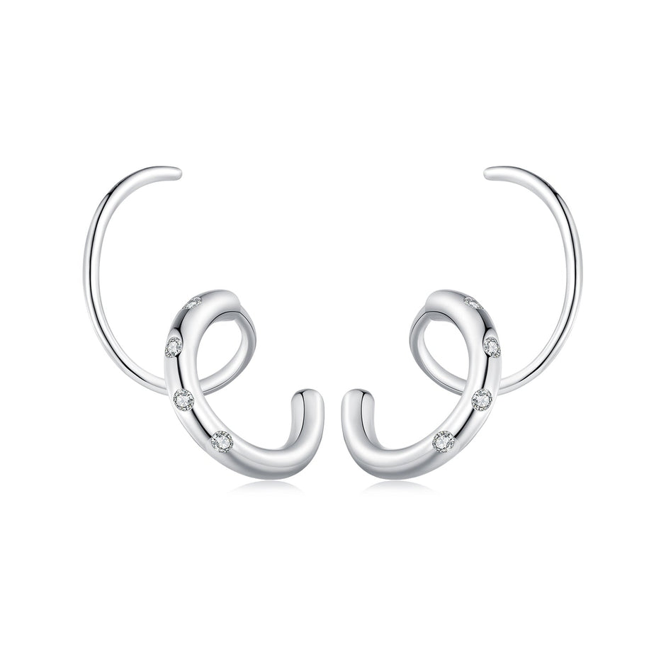925 Sterling Silver CZ Pavé Earrings for Women