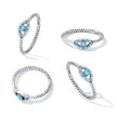 925 Sterling Silver Turquoise Adjustable Ring Size 8 for Women