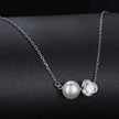 925 Sterling Silver Moissanite & Freshwater Pearl White Gold Necklace 45cm for Women