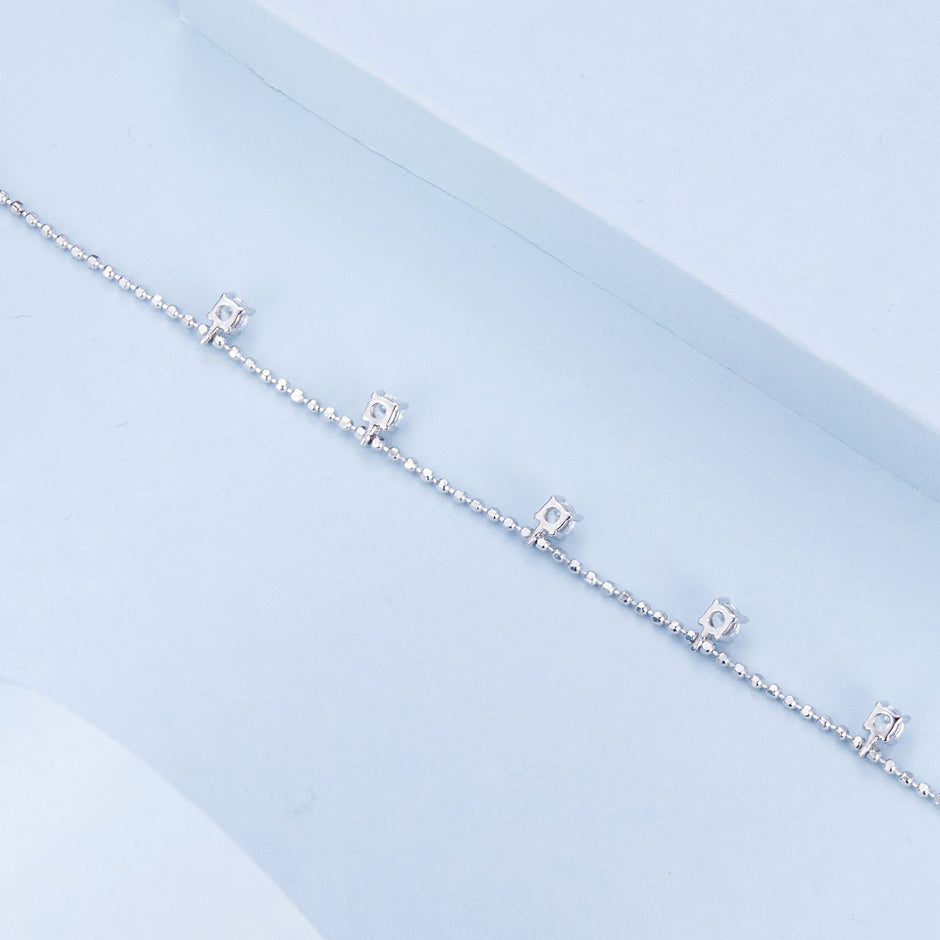 925 Sterling Silver Plated Platinum CZ Bracelet for Women