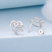 925 Sterling Silver White Gold Plated 1.0x1.0cm Pavé CZ Earrings for Women