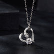 925 Sterling Silver Moissanite Necklace with Pendant and White Gold Plating for Women