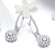 925 Sterling Silver Plated Platinum Pavé Setting CZ Earrings