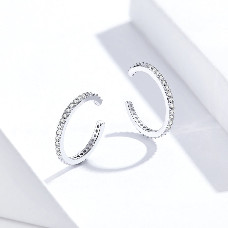 925 Sterling Silver Earrings with Pavé Set CZ