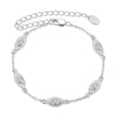 925 Sterling Silver White Gold Plated Bracelet with CZ Pendants for Women