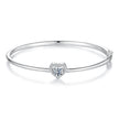 925 Sterling Silver Moissanite & CZ Bracelet Size 17 for Women