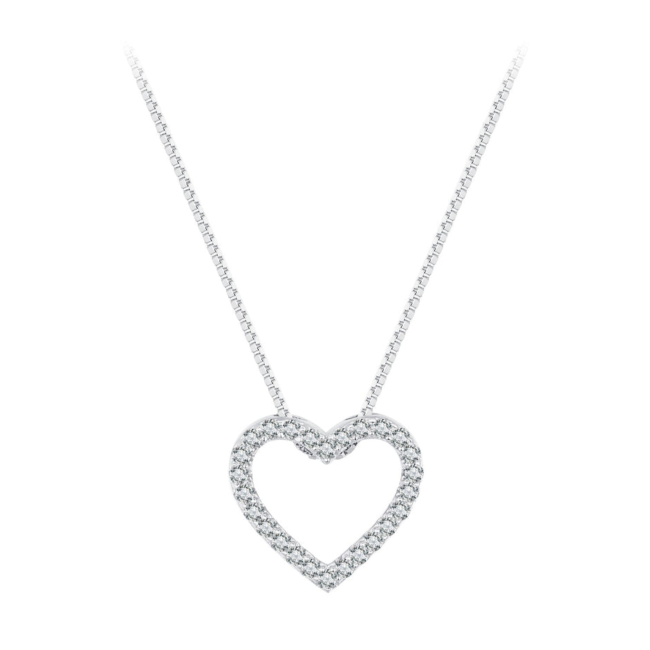S925 Sterling Silver Necklace with Moissanite, 400mm + 50mm, Platinum Plated, Women