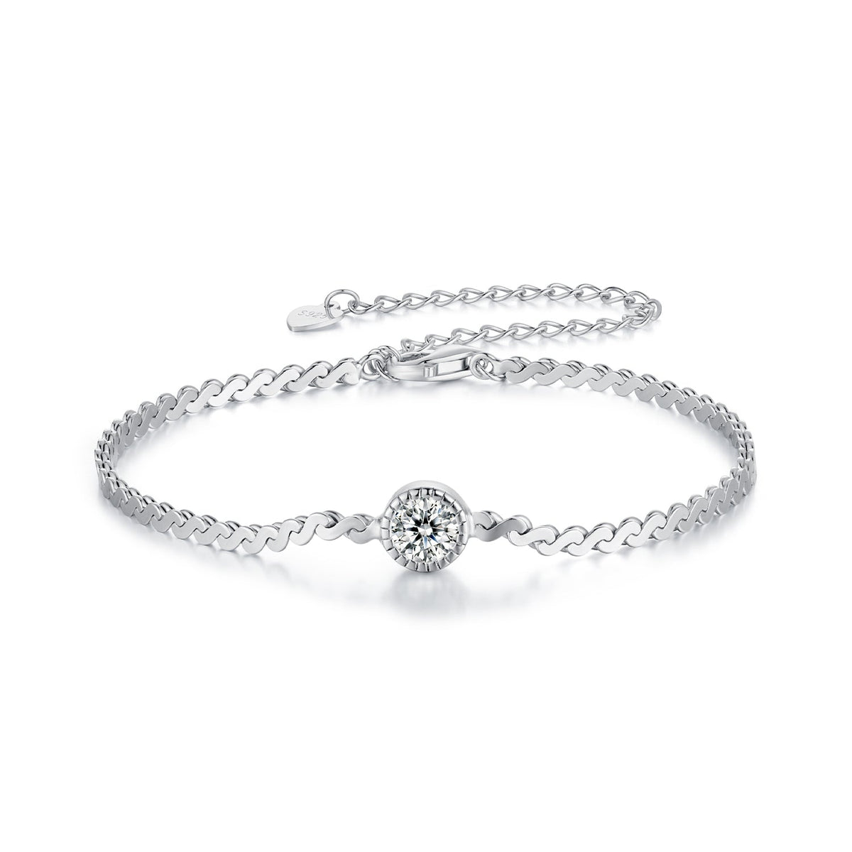 S925 Sterling Silver 5.0mm Moissanite Bracelet for Women