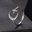 925 Sterling Silver Moissanite 0.25cm White Gold Plated Ring - Size E for Women