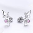 925 Sterling Silver Earrings with Pavé Setting CZ, 1.6*0.7 cm for Women