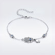 925 Sterling Silver Bracelet 21cm Long with 1.0*1.7cm Charms for Women
