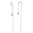 925 Sterling Silver Earrings with Pavé Setting CZ, 76*6mm
