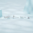 925 Sterling Silver Plated Platinum Earrings with CZ