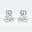 925 Sterling Silver Earrings with Translucent Opal