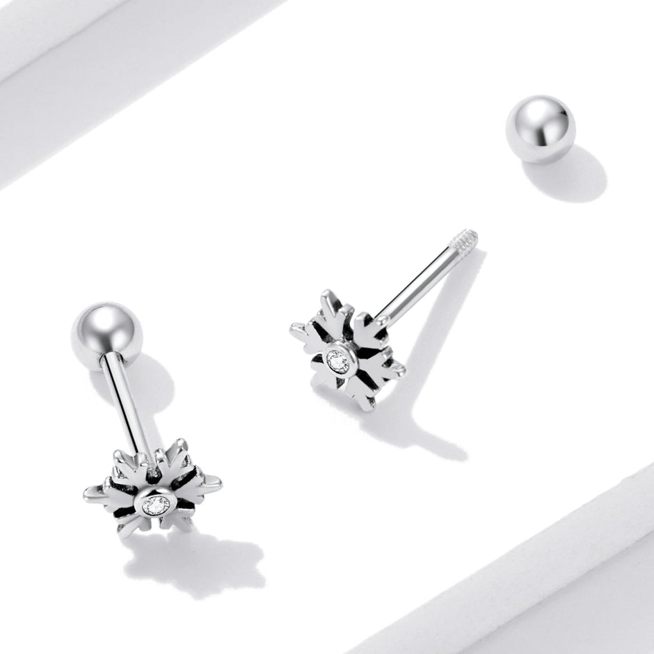 925 Sterling Silver Earrings with Pavé Setting and Oxidized Finish