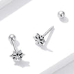 925 Sterling Silver Earrings with Pavé Setting and Oxidized Finish