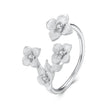 925 Sterling Silver Women's Ring with Pavé Set CZ and White Gold Plating - Style E