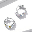 925 Sterling Silver Enamel Oxidized Silver Earrings