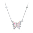 S925 Sterling Silver Necklace with Pavé Setting CZ, Resin, and Platinum Plating - 390mm Length