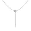 925 Sterling Silver Adjustable Necklace with CZ Pendant for Women