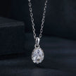 925 Sterling Silver 1 Carat Moissanite Necklace with Pavé Setting, 400 mm Length for Women