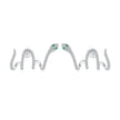 925 Sterling Silver Earrings with Plated Platinum and Pavé Setting CZ, 1.5x2.2cm for Women