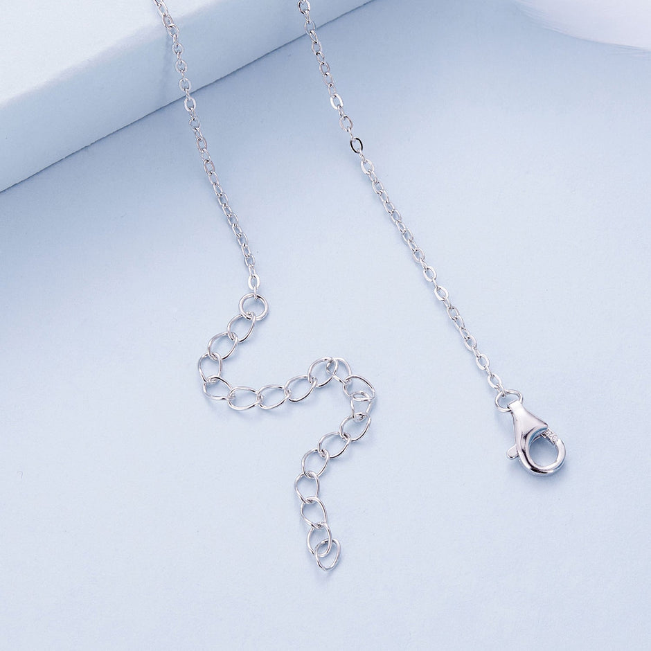 925 Sterling Silver Necklace with Quality Shell Pearl & Platinum Plating, 380mm Length for Women