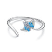 925 Sterling Silver Manta Ray Ring with Pavé Setting CZ for Women