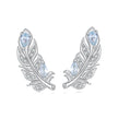 925 Sterling Silver Earrings with Pavé Setting CZ and White Gold Plating