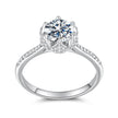 925 Sterling Silver Moissanite Ring 1ct Size 6 White Gold Plated for Women