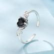 925 Sterling Silver Oxidized Pendant CZ Ring