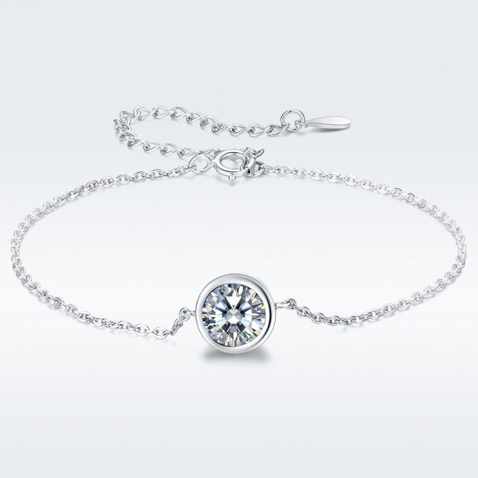 925 Sterling Silver & Platinum Plated CZ Bracelet for Women