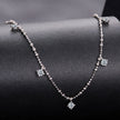 925 Sterling Silver 0.10ct Moissanite Necklace in White Gold, 40+5cm Chain for Women