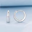 925 Sterling Silver 12*3mm Platinum Plated Earrings