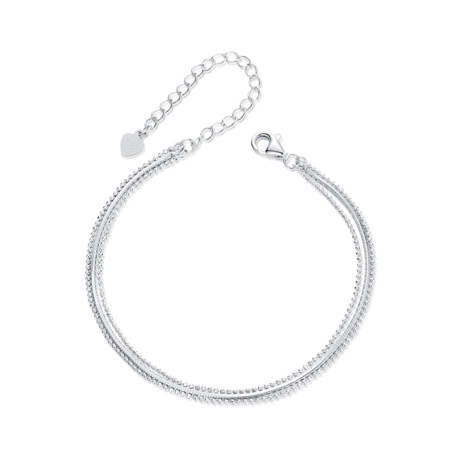 925 Sterling Silver & White Gold Plated Bracelet