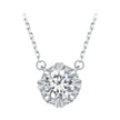 925 Sterling Silver Moissanite 1.0 Carat Necklace with Pavé Setting for Women