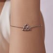 925 Sterling Silver White Gold Plated Bracelet with Length 15+6cm for Women