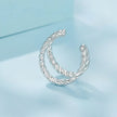 925 Sterling Silver White Gold Plated Hoop Earrings 0.7x1.3cm for Women