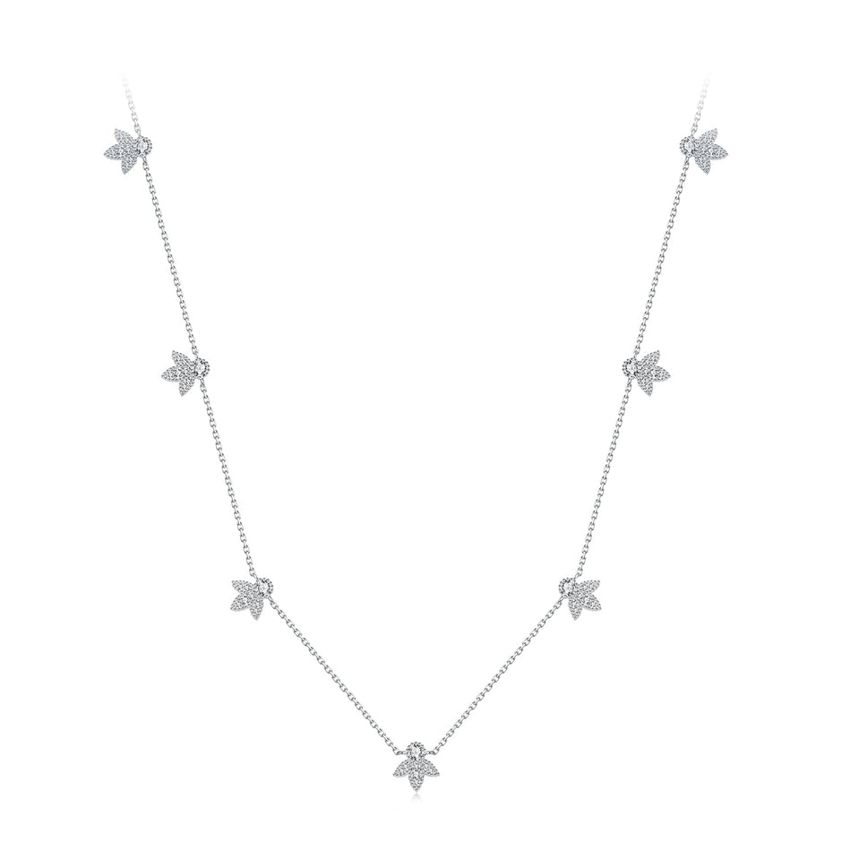 925 Sterling Silver Moissanite 0.25 Carat Necklace with Pavé Setting for Women