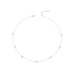 925 Sterling Silver White Gold Plated Necklace with Shell Pearl 400+50mm
