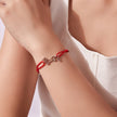 925 Sterling Silver White Gold Plated Adjustable Bracelet with Cotton Cord for Women