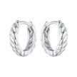 925 Sterling Silver Plated White Gold Earrings for Women - Size 11*3mm