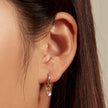S925 Sterling Silver Earrings with Transparent Glass for Women